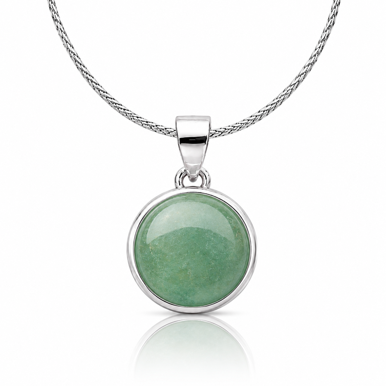 Necklace with sphere pendant in Malachite - 925 silver