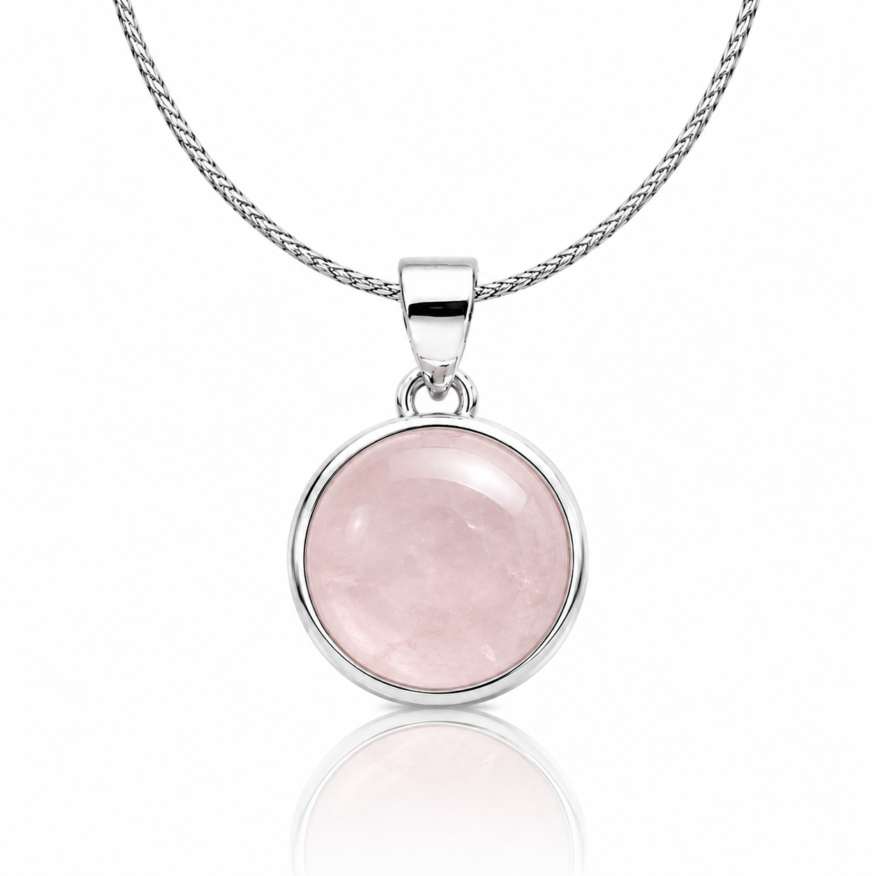 Collana con pendente in Quarzo Rosa - Argento 925