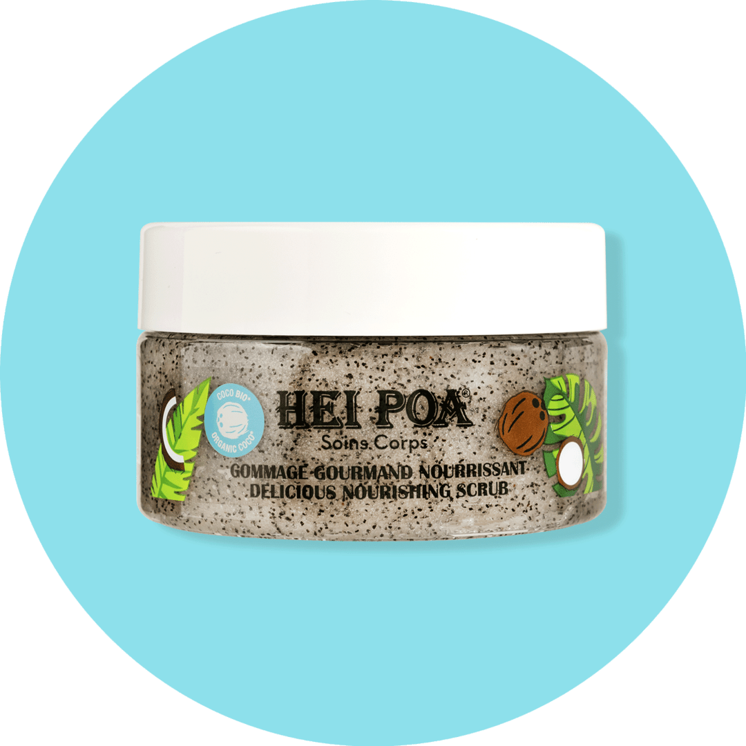 HEI POA GOMMAGE GOURMAND NOURISSANT - Scrub corpo con Olio di cocco bio, Cristalli di sale, Polpa e gusci di cocco - Clorophilla Shop