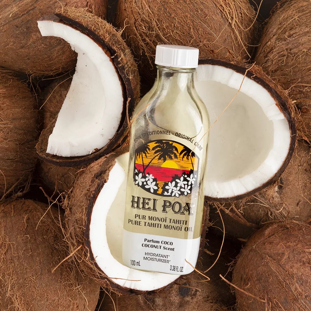 HEI POA PUR MONOÏ TAHITI PARFUM COCO - Olio corpo e capelli Noce di cocco - Clorophilla Shop