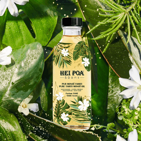 HEI POA PUR MONOÏ TAHITI TIARÈ EDIZIONE LIMITATA 50 ANNI - Olio corpo e capelli Tiarè tradizionale - Clorophilla Shop