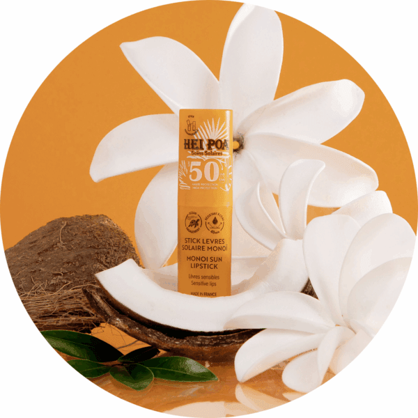 HEI POA STICK LÈVRES SOLAIRE MONOÏ SPF50 - Stick balsamo labbra protezione solare SPF50 - Clorophilla Shop