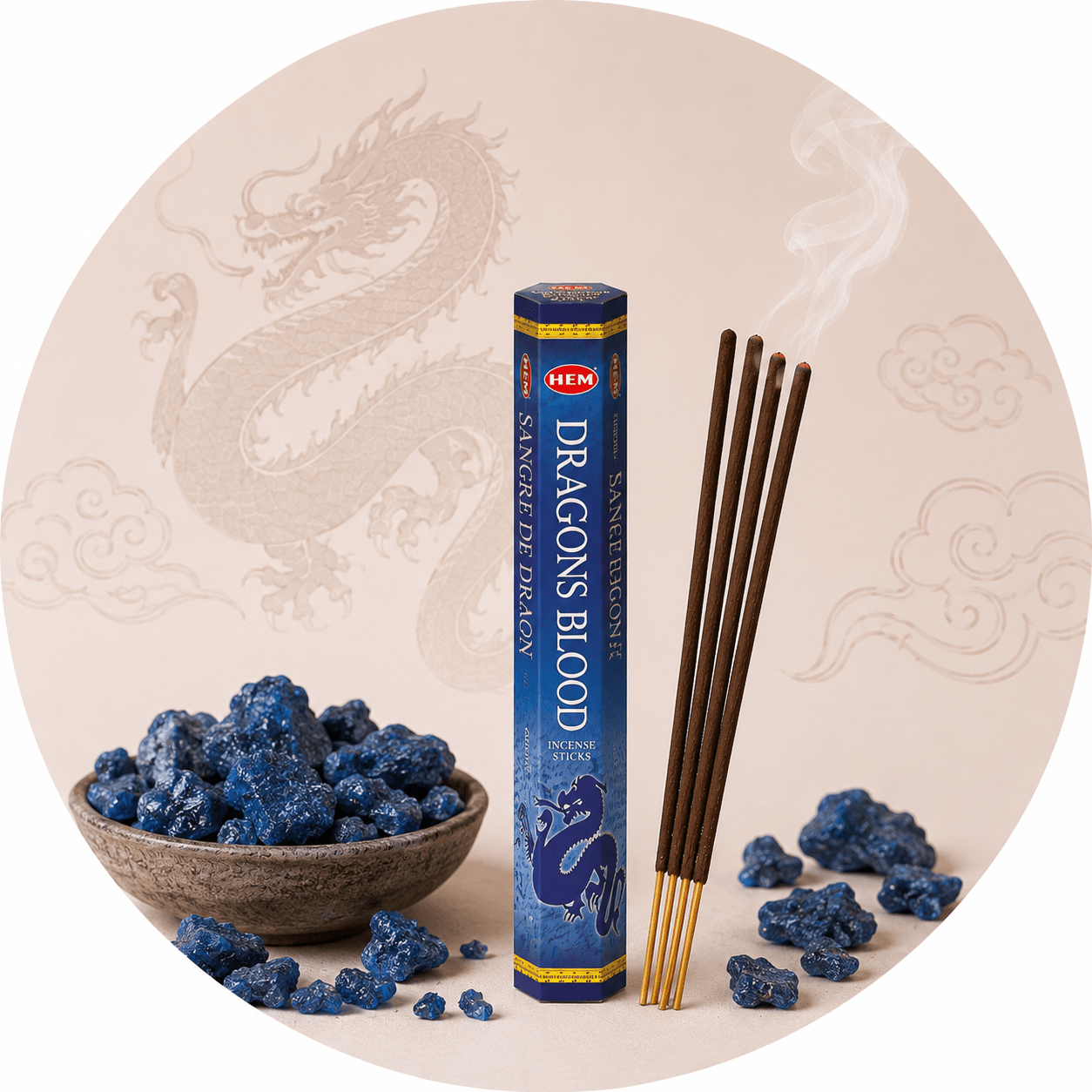 HEM INCENSO IN BASTONCINI - Dragon's Blood blu - Clorophilla Shop