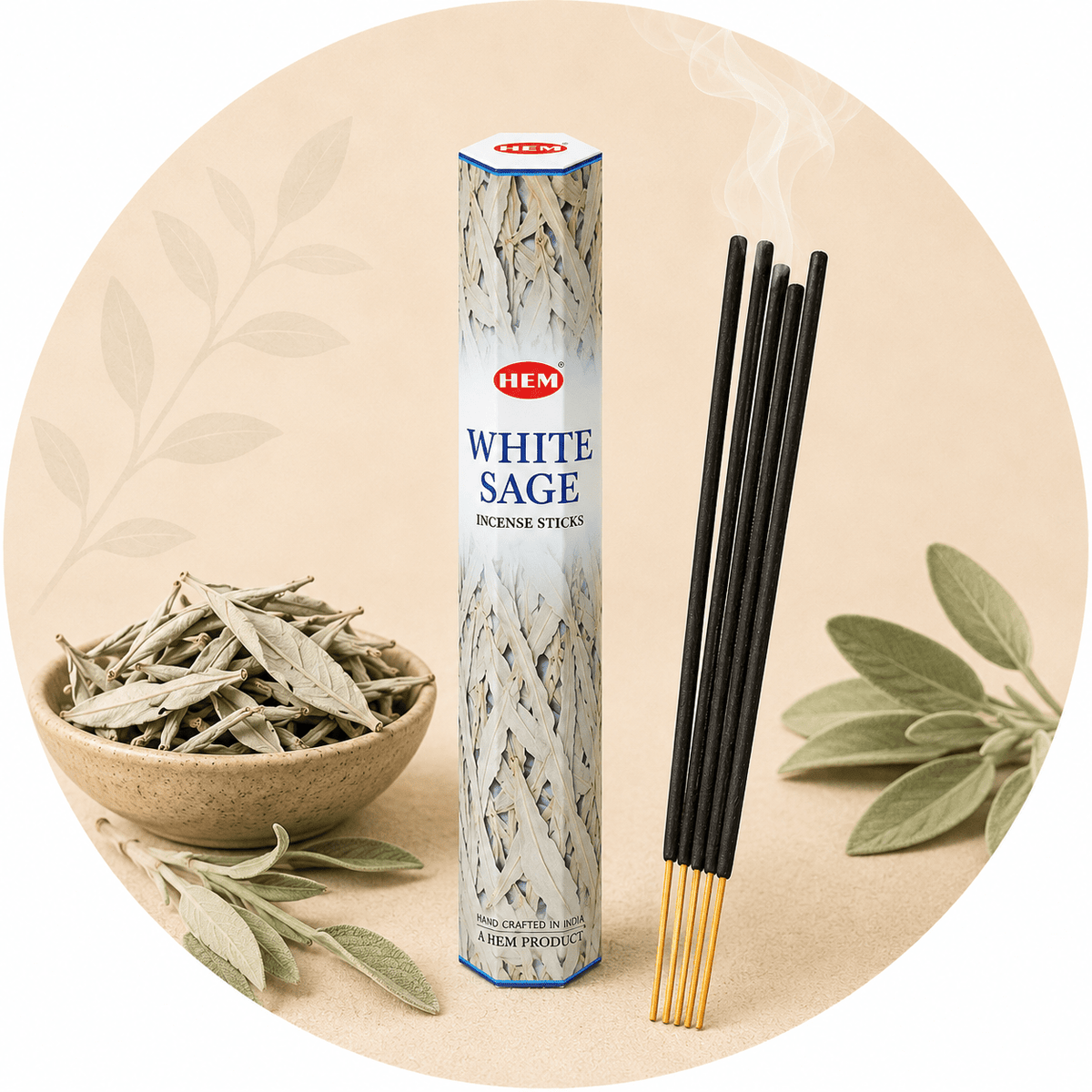HEM INCENSO IN BASTONCINI - White Sage (Salvia Bianca) - Clorophilla Shop