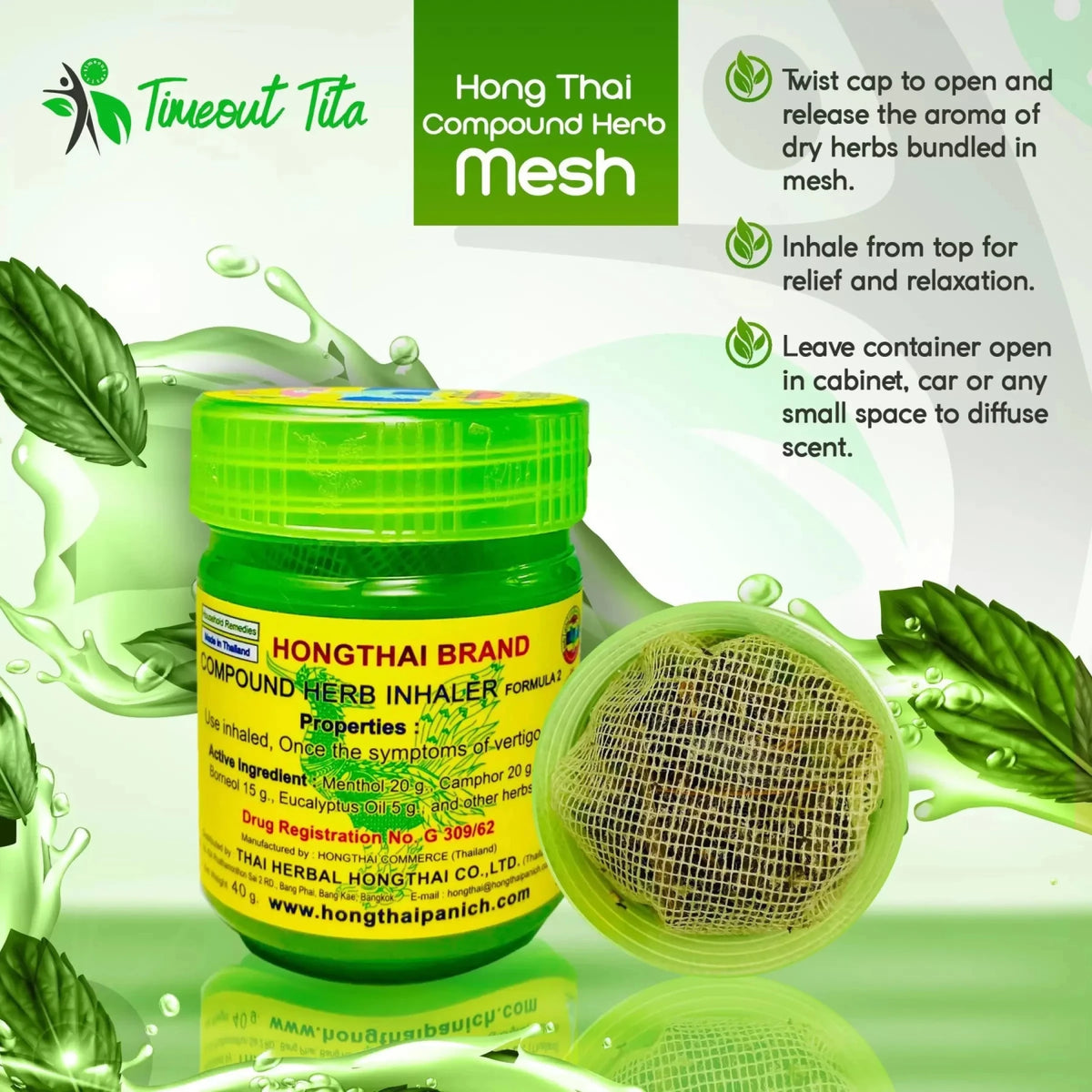 Hong Thai Inalatore di Erbe Thailandesi - Libera le vie respiratorie - Clorophilla Shop