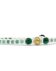 Samsara Cavigliera tibetana Shamballa con pietre - AGATA VERDE STRIATA FILO BIANCO