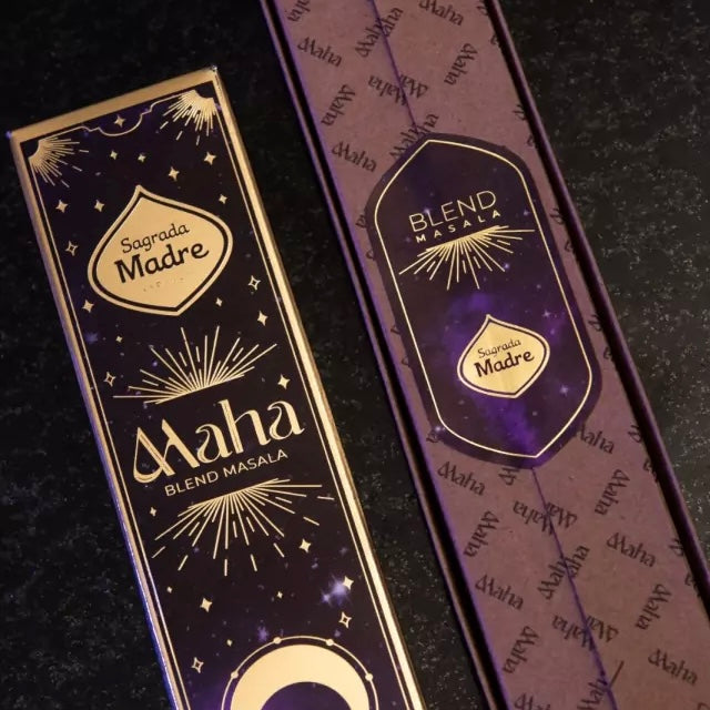Bastoncini Incenso Maha Masala Viola – Energia Di Sole, Luna E Stelle – 8 Bastoncini Da 1 Ora Con Portaincenso
