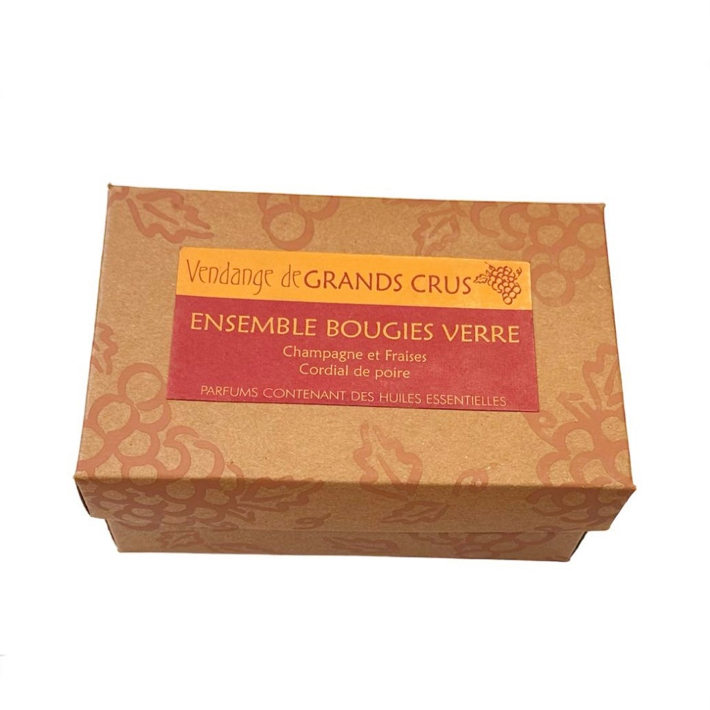 Vendange de Grands Crus Set 2 Candele Profumate in vetro Champagne e Fragola - Pera Cordial 70g