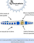 Samsara Cavigliera tibetana Shamballa con pietre - AGATA BLU FILO MARRONE