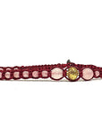 Samsara Cavigliera tibetana Shamballa con pietre - QUARZO ROSA FILO ROSSO