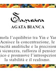 Samsara Cavigliera tibetana Shamballa con pietre - AGATA BIANCA FUME' FILO ROSA