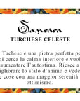 Samsara Cavigliera tibetana Shamballa con pietre - TURCHESE CELESTE FILO GRIGIO