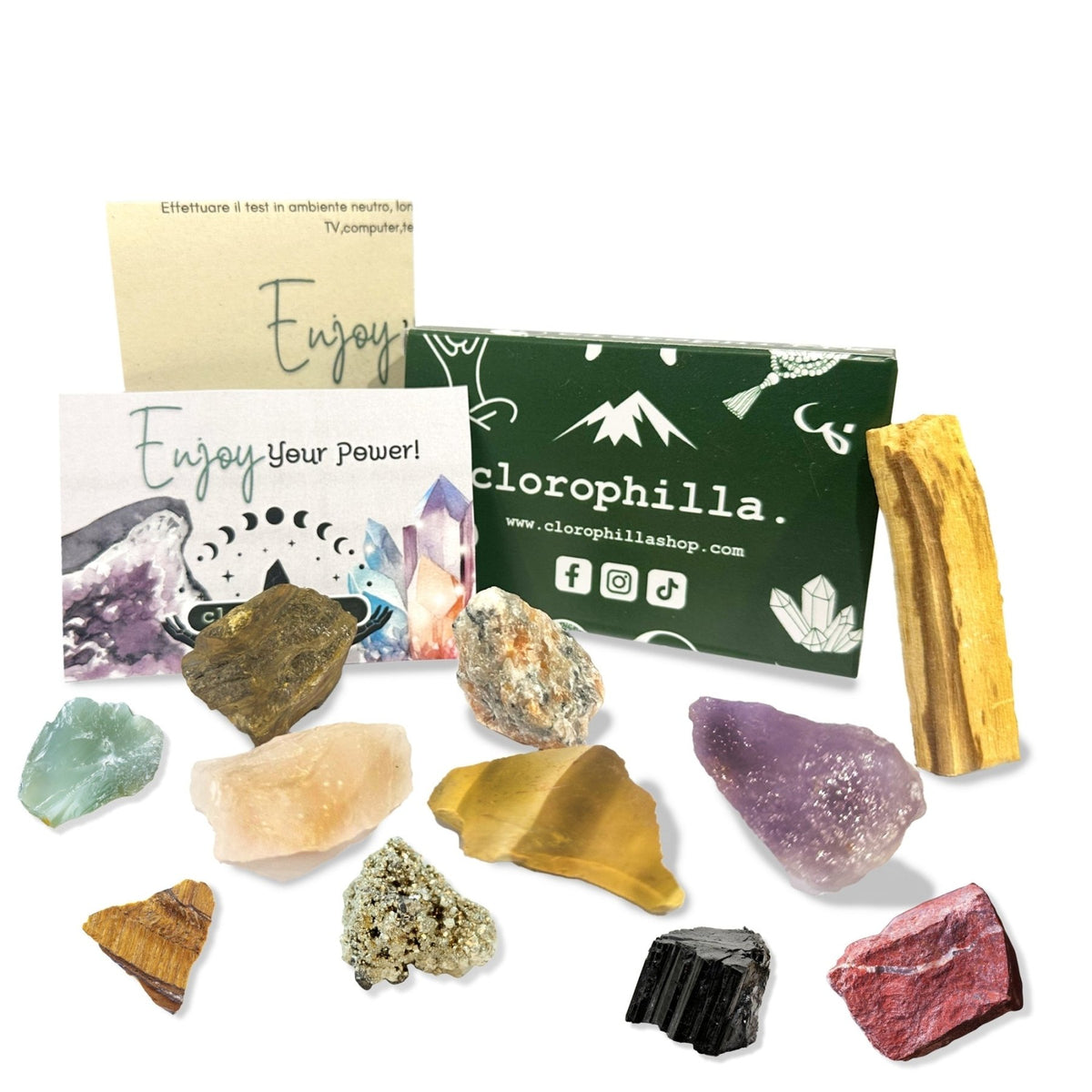 KIT TROVA LA TUA PIETRA - Set completo per test kinesiologico cristalloterapia - Clorophilla Shop