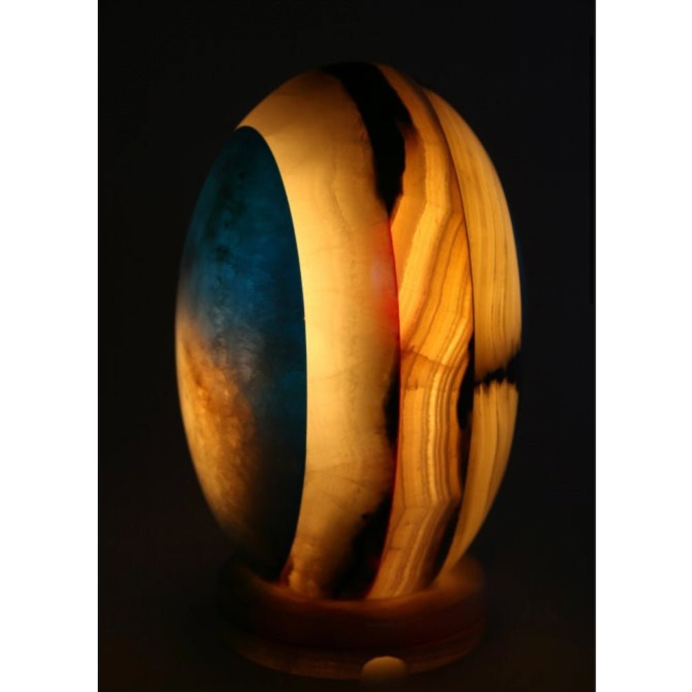 Lampada a forma di uovo in Onice - 3kg - Clorophilla Shop