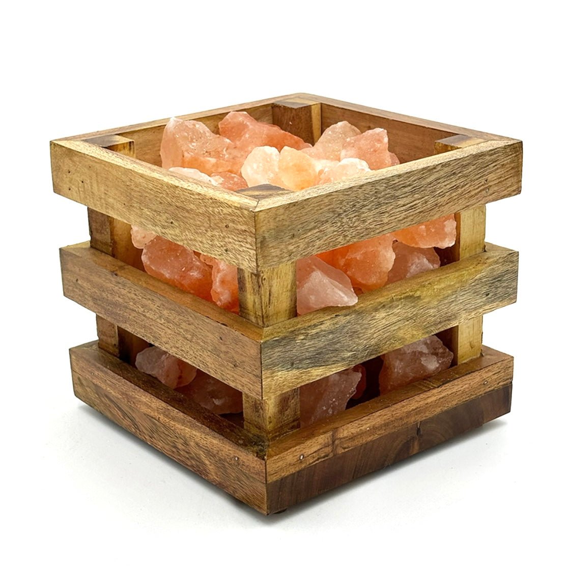 Lampada di Sale dell'Hymalaya naturale braciere cassetta in legno - 4kg - Clorophilla Shop