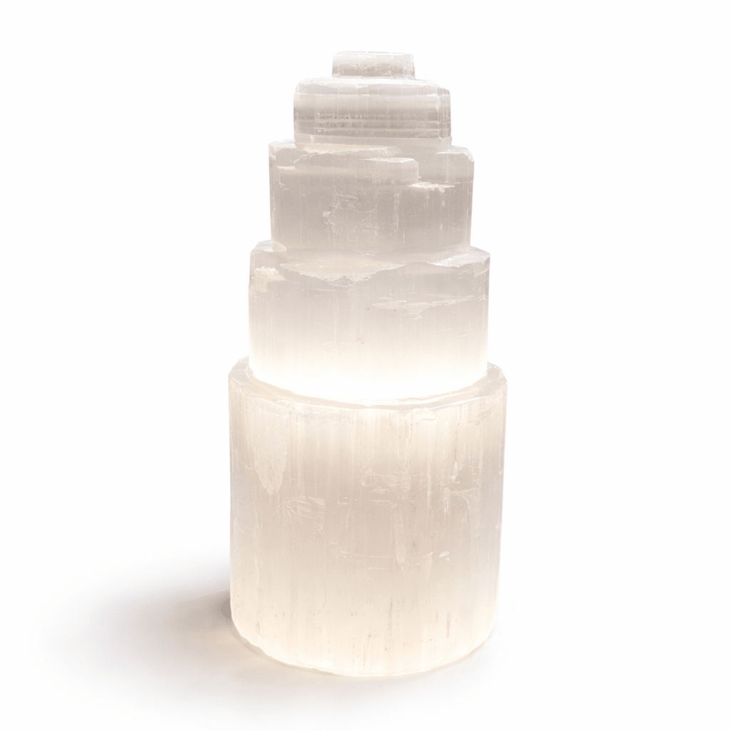 LAMPADA IN SELENITE - Energia luminosa per armonia e benessere - Clorophilla Shop