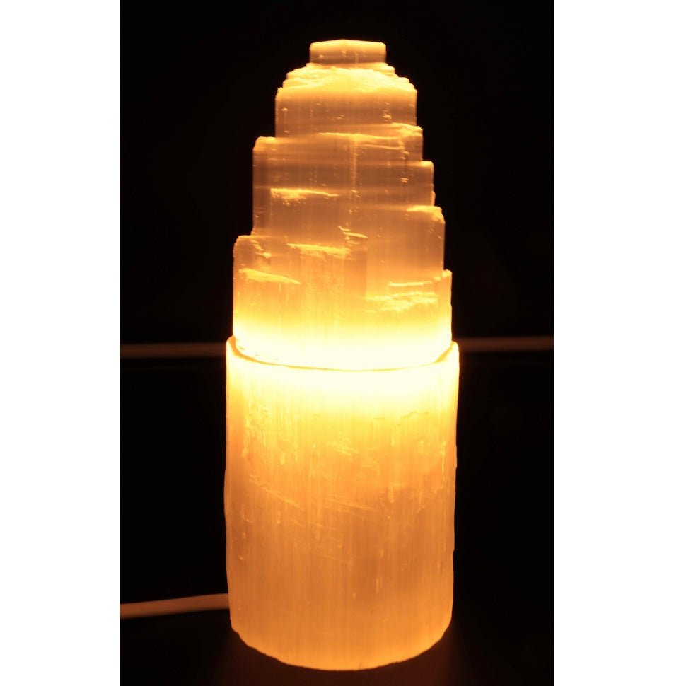 LAMPADA IN SELENITE - Energia luminosa per armonia e benessere - Clorophilla Shop