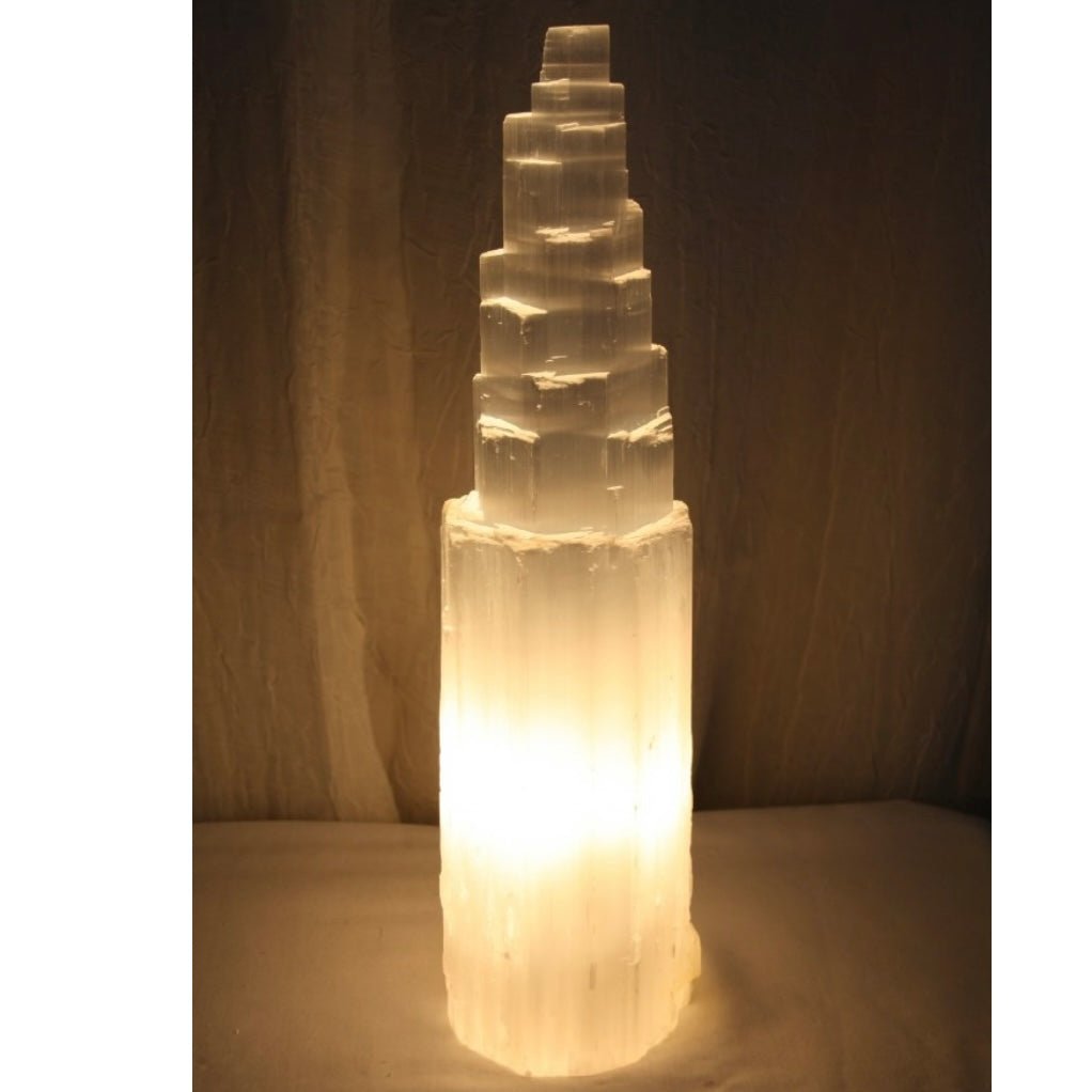 LAMPADA IN SELENITE XL - Energia luminosa per armonia e benessere - Clorophilla Shop