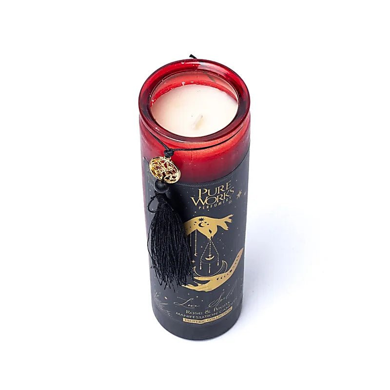Love Spell Candela in vetro con Nappa - Rosa e Peonia - Clorophilla Shop