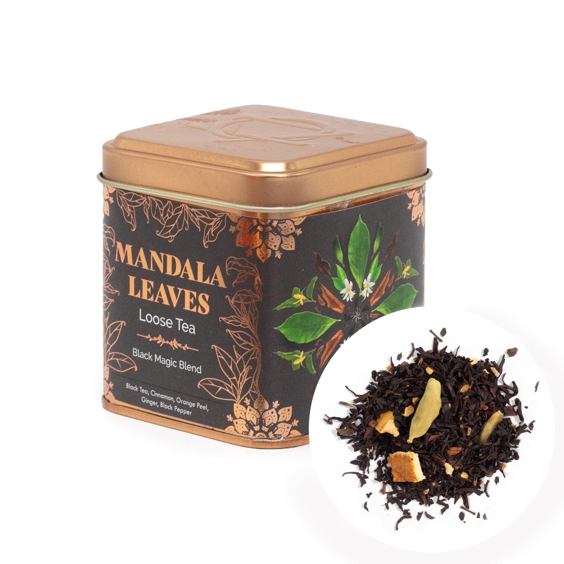 MAGIA NERA - Miscela di tè nero, cannella, scorza d'arancia, zenzero e pepe nero - Clorophilla Shop