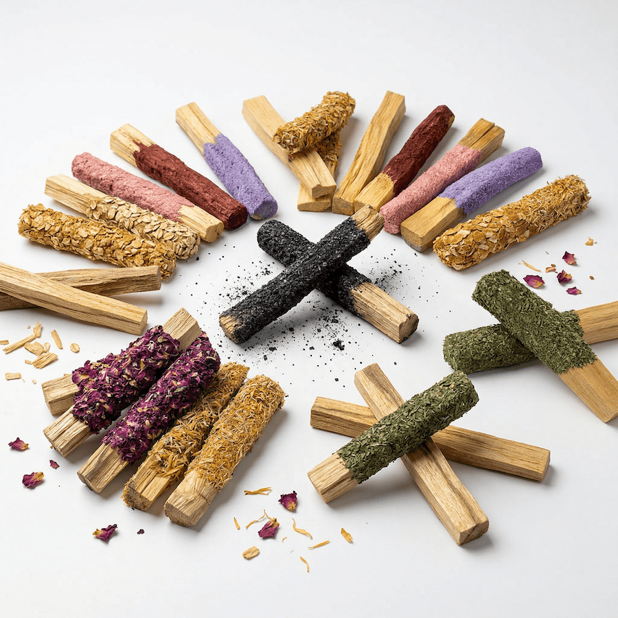 Magico Mix: 8 Bastoncini di Palo Santo "Ricoperti" Aromaterapici - Clorophilla Shop