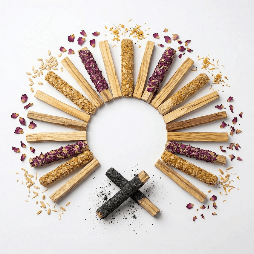 Magico Mix: 8 Bastoncini di Palo Santo "Ricoperti" Aromaterapici - Clorophilla Shop