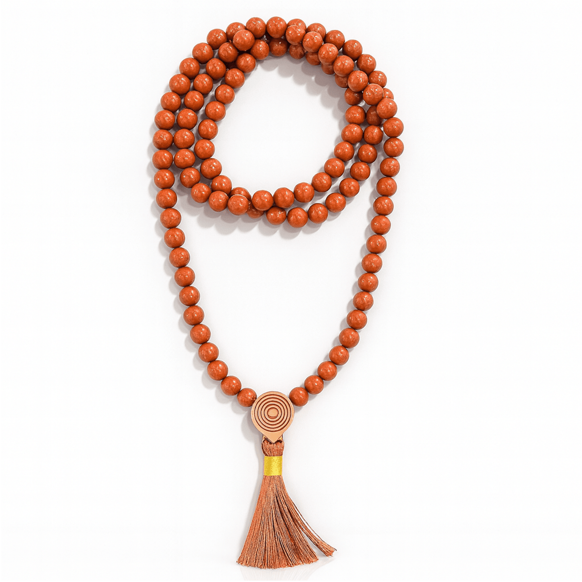 MALA TIBETANA IN DIASPRO ROSSO - Forza, radicamento e determinazione - Clorophilla Shop