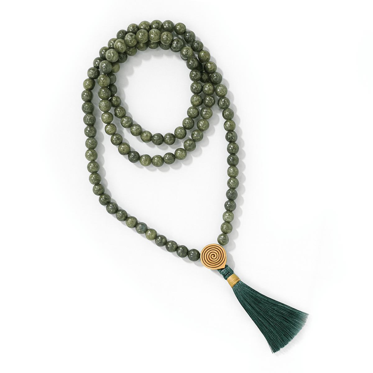 MALA TIBETANA IN GIADA VERDE - Equilibrio, fortuna e prosperità - Clorophilla Shop