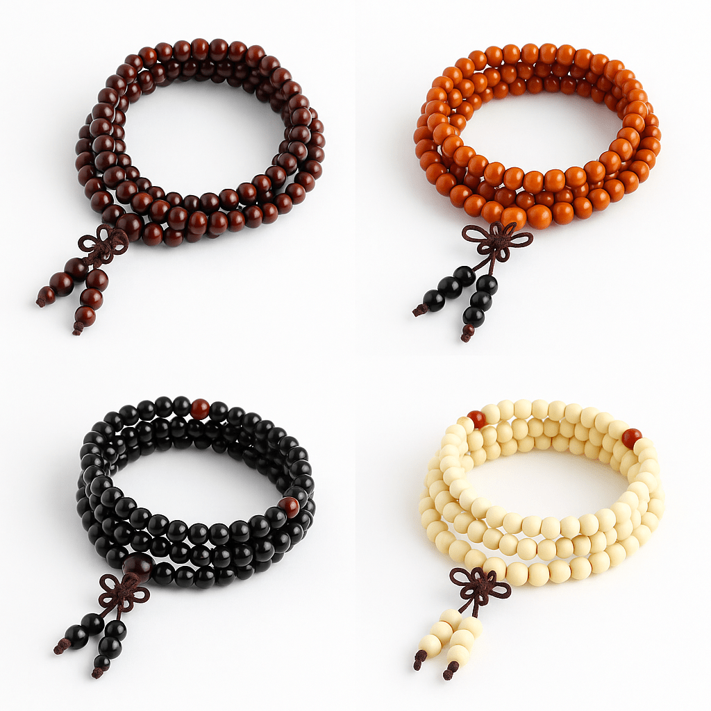 Mala Tibetana In Legno - Rosario CONTA MANTRA 108 grani - Clorophilla Shop