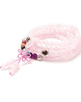 Mala Tibetana in Quarzo rosa con Chakra - Collana Rosario - Clorophilla Shop