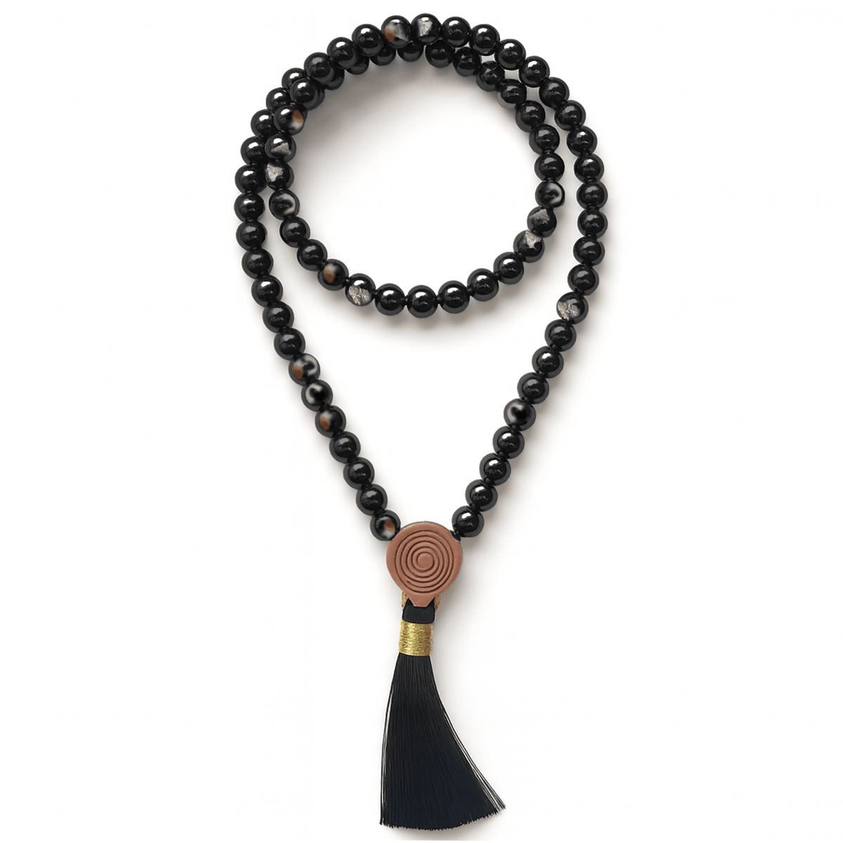 MALA TIBETANA IN TORMALINA NERA - Protezione e radicamento energetico - Clorophilla Shop