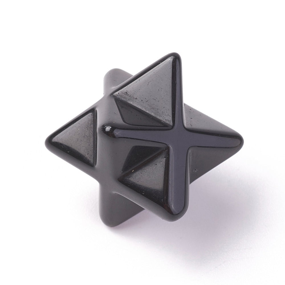 Merkaba in Ossidiana Nera Naturale M - Clorophilla Shop