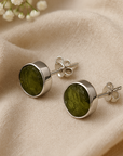 ORECCHINI IN MOLDAVITE in argento 925 - corredo e certificazione inclusi