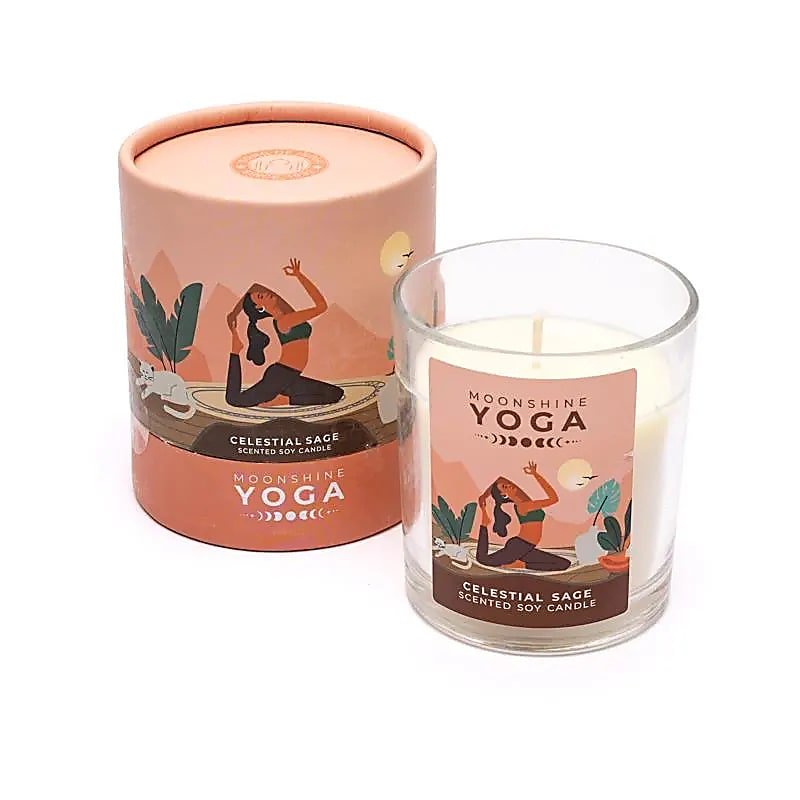 Moonshine Yoga candela in cera di soia - Celestial Sage - Clorophilla Shop