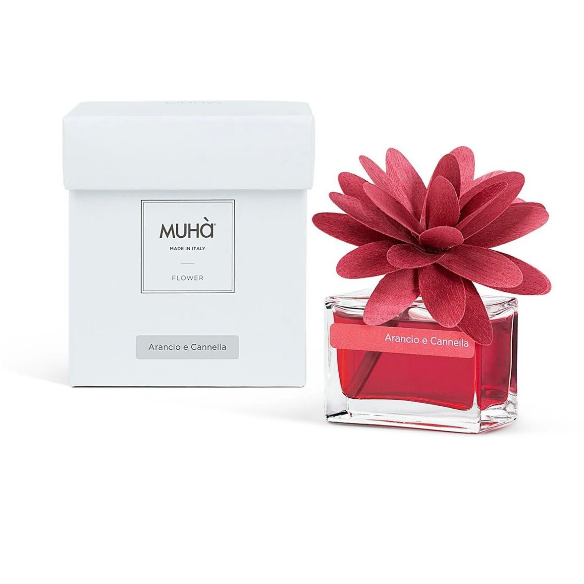 MUHÀ Flower Diffuser Profumatore d'ambiente con fiore - Arancio e Cannella - Clorophilla Shop