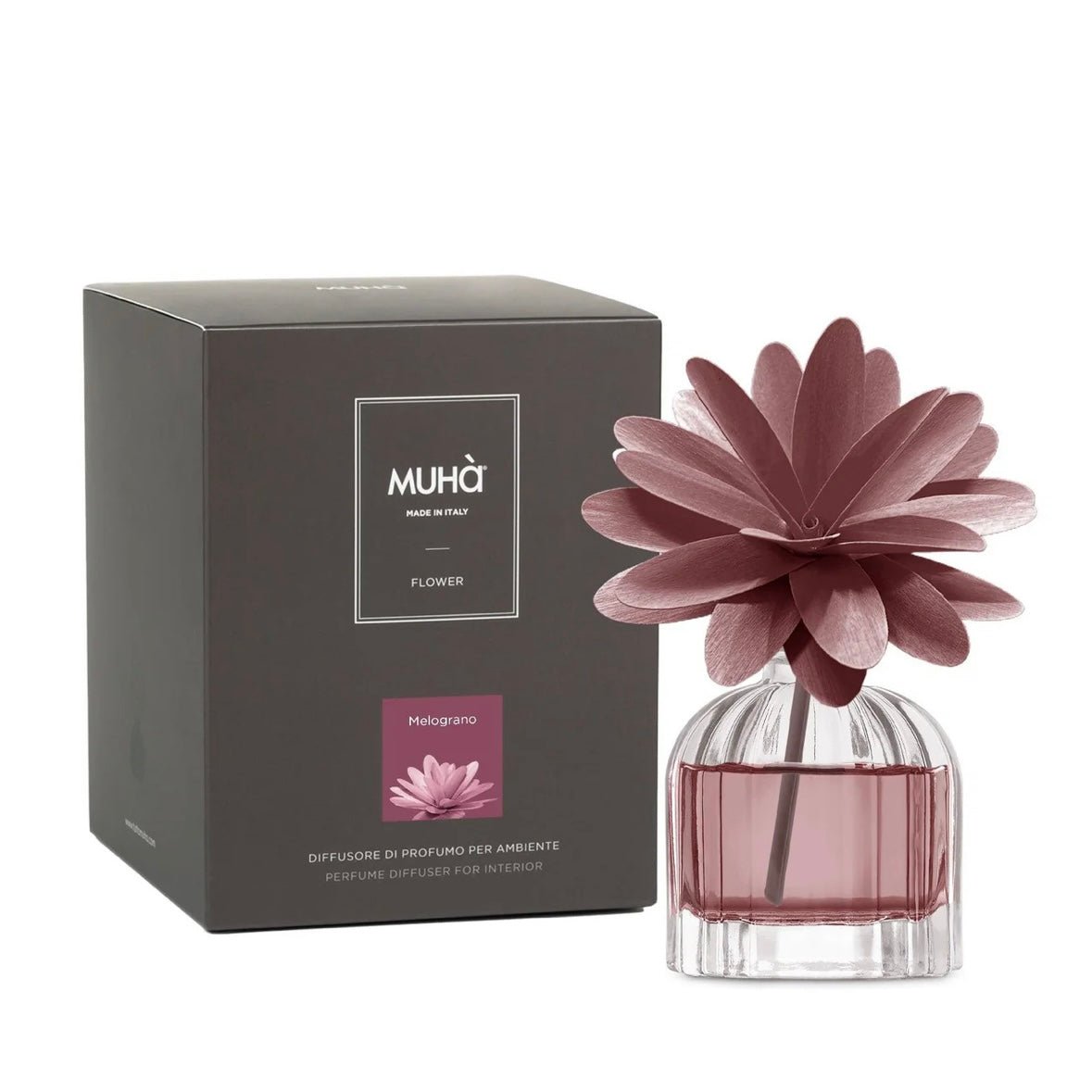 MUHÀ Flower Diffuser Profumatore d'ambiente con fiore - Melograno - Clorophilla Shop