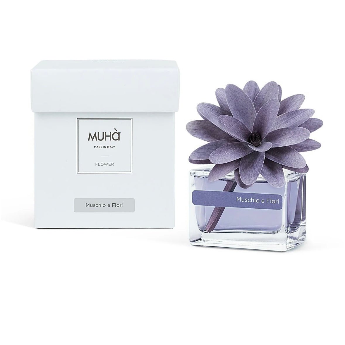 MUHÀ Flower Diffuser Profumatore d'ambiente con fiore - Muschio e Fiori - Clorophilla Shop