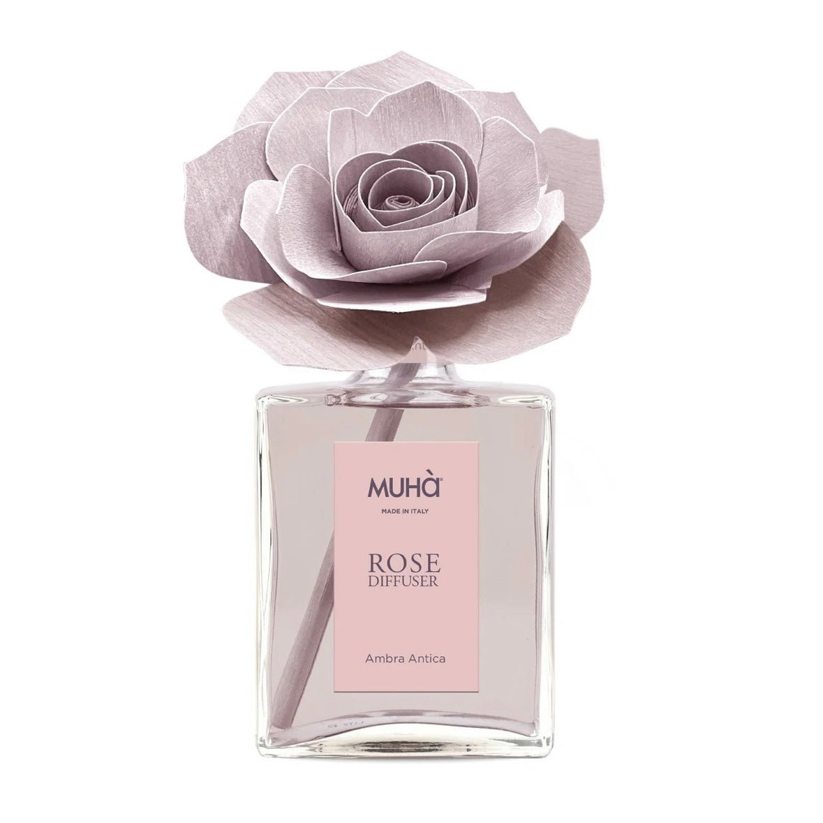 MUHÀ Rose Diffuser Profumatore ambiente con rosa - Ambra antica - Clorophilla Shop