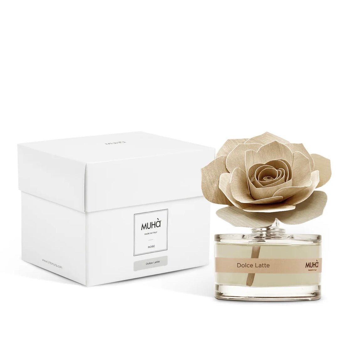 MUHÀ Rose Diffuser Profumatore ambiente con rosa - Dolce latte - Clorophilla Shop