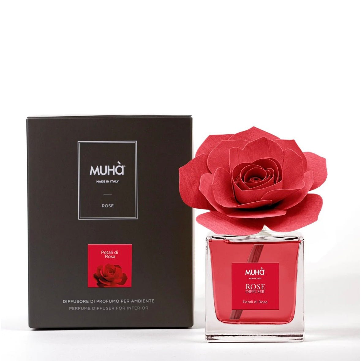 MUHÀ Rose Diffuser Profumatore ambiente con rosa - Petali di rosa - Clorophilla Shop
