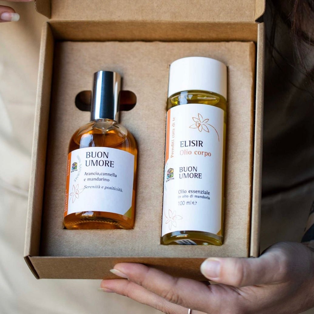 OLFATTIVA COFANETTO BUONUMORE - Profumo e olio corpo a base di puri oli essenziali - Clorophilla Shop