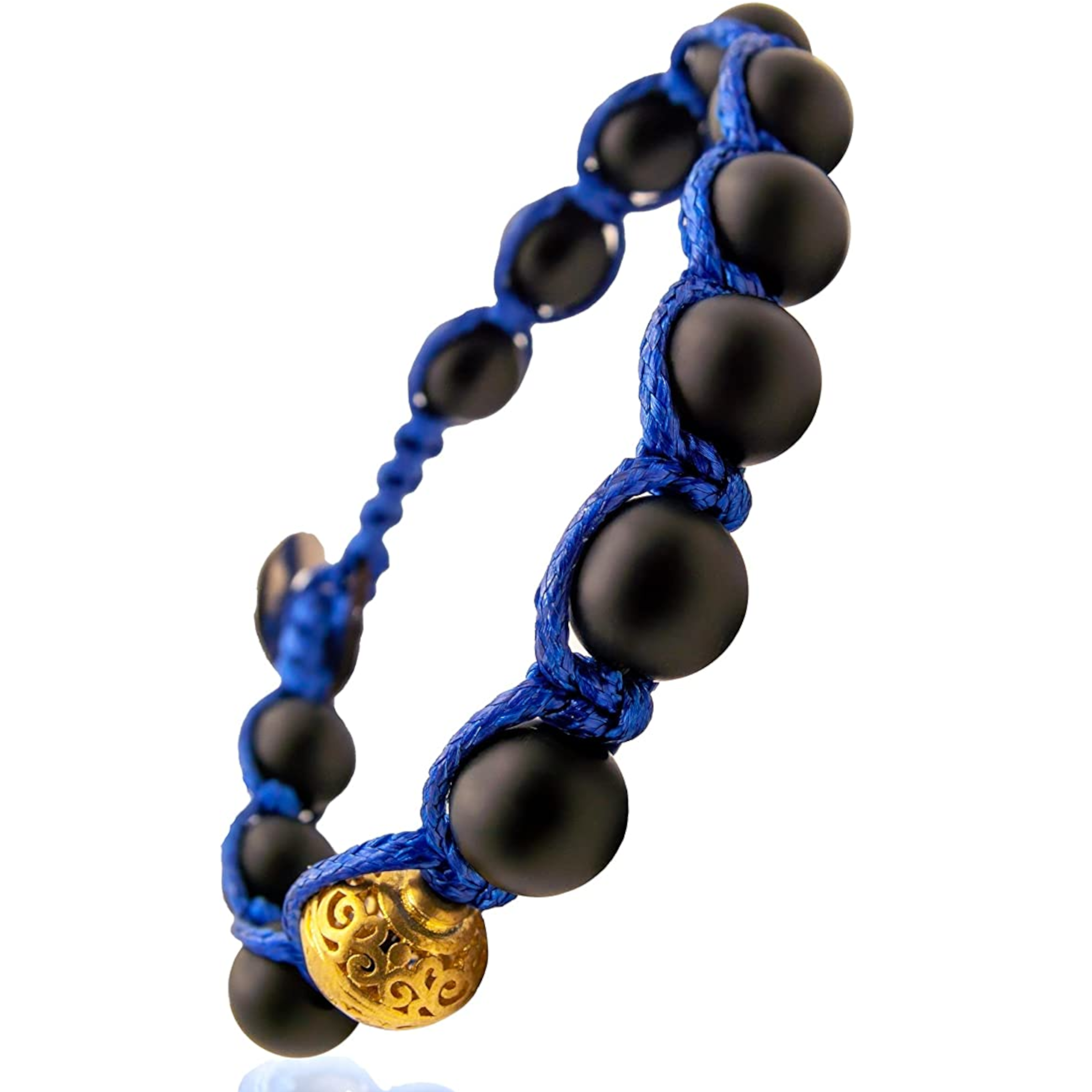 SAMSARA BRACCIALE TIBETANO IN ONICE NERO OPACO - Scudo energetico, radicamento e sicurezza