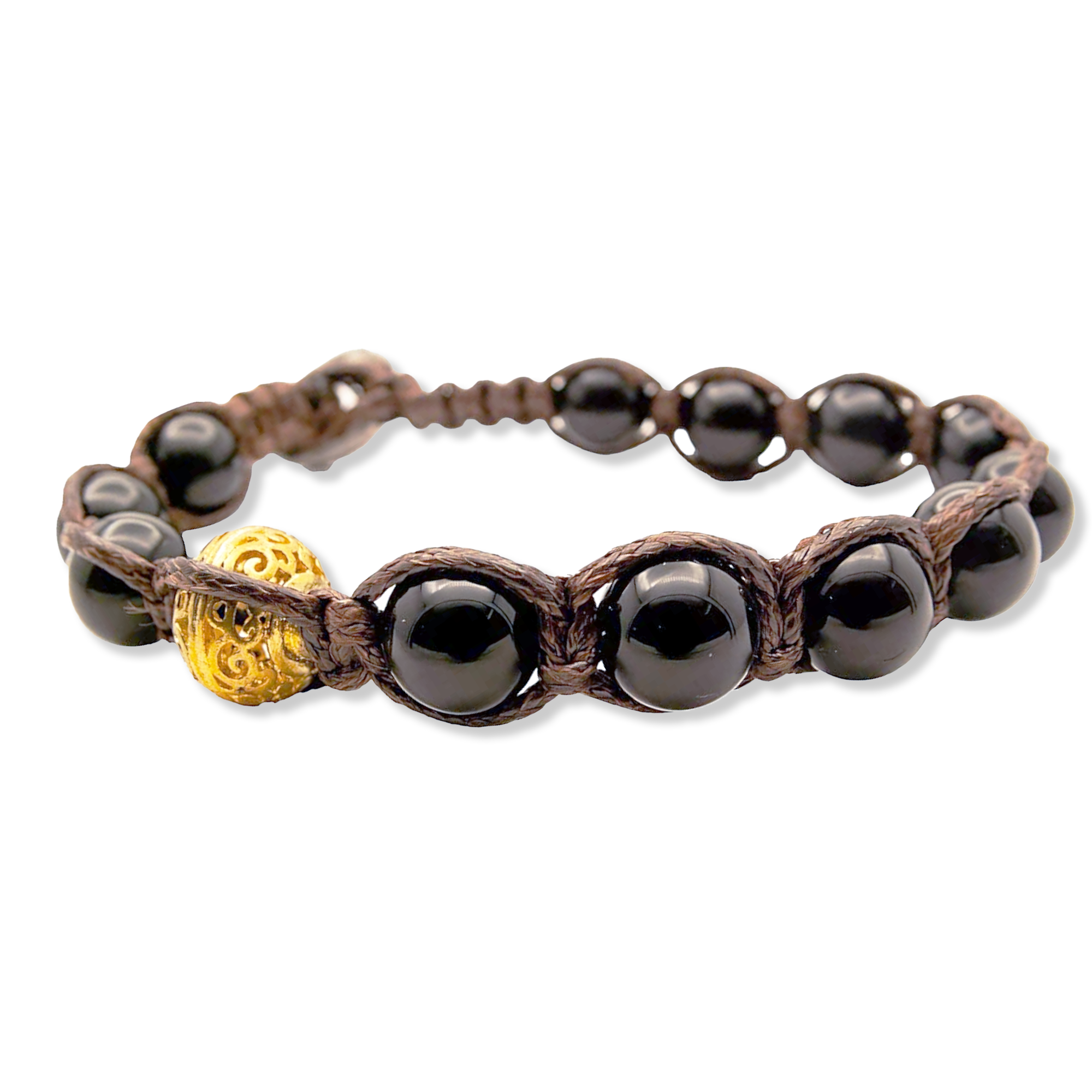 SAMSARA BRACCIALE TIBETANO IN OSSIDIANA NERA - Scudo energetico, verità e protezione profonda