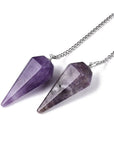 Pendolo Divinatorio in Ametista Naturale Esagonale con Catenina - Clorophilla Shop