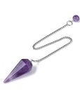 Pendolo Divinatorio in Ametista Naturale Esagonale con Catenina - Clorophilla Shop