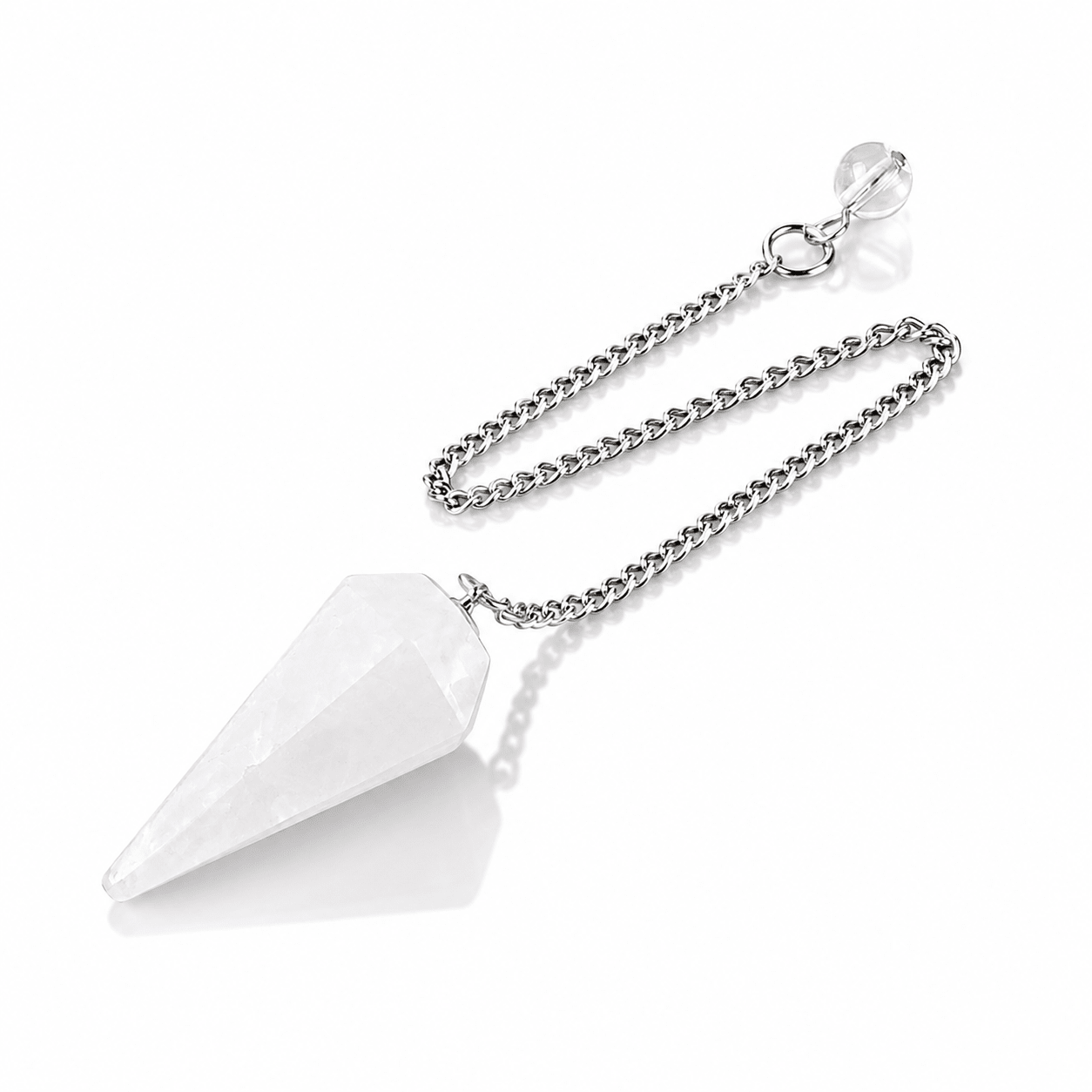 Pendolo Divinatorio in Cristallo di rocca Quarzo Ialino Naturale - Clorophilla Shop