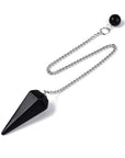 Pendolo Divinatorio in Ossidiana Nera Full Naturale Esagonale con Catenina - Clorophilla Shop