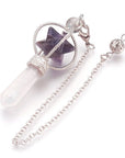 Pendolo Divinatorio Stella Merkaba in Ametista - Clorophilla Shop
