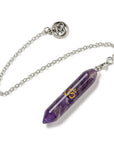 Pendolo Divinazione in Ametista con Simbolo Om - Calma e Stress - Clorophilla Shop