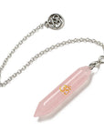 Pendolo Divinazione in Quarzo Rosa con Simbolo Om - Amore ed emozioni - Clorophilla Shop